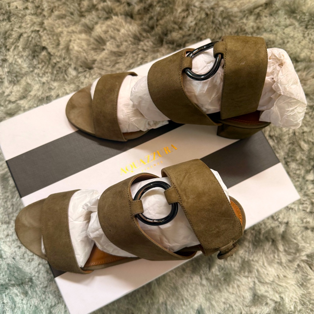 Aquazzura Green Minimalist Sandals